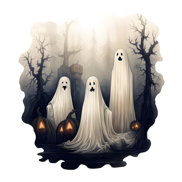 Halloween night ghosts