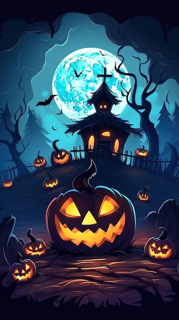 Halloween night scary background wallpaper