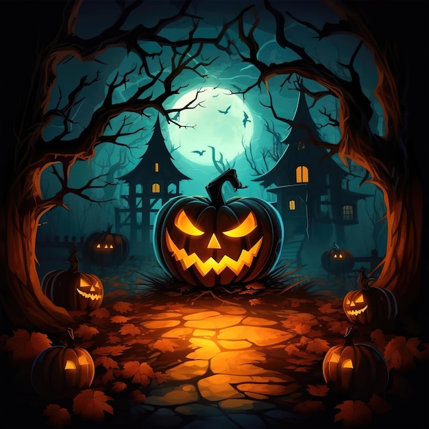 Halloween night scary background wallpaper