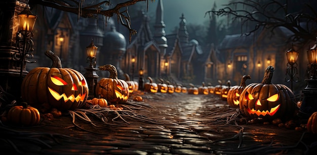 Halloween night with a spooky house and bats halloween background