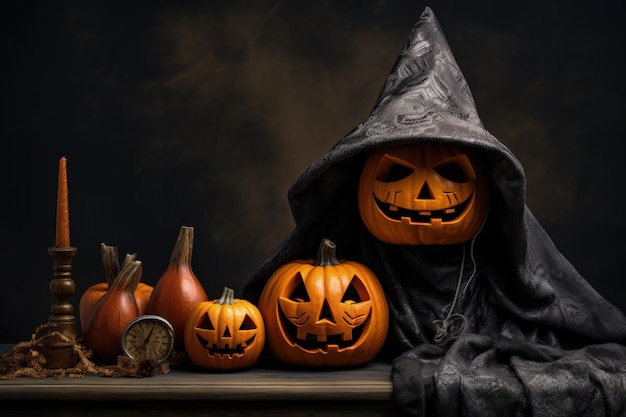 halloween october 31 the holiday of dead candles and pumpkins