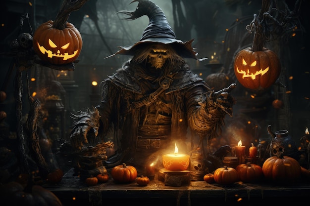 halloween october 31 the holiday of dead candles and pumpkins