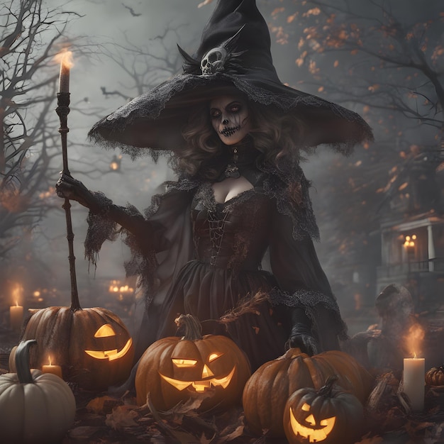Halloween Oktober Festival Spookachtige heksenachtergronden