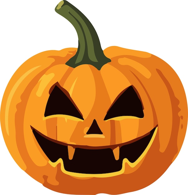 Halloween orange pumpkin Jack lantern isolated on white background