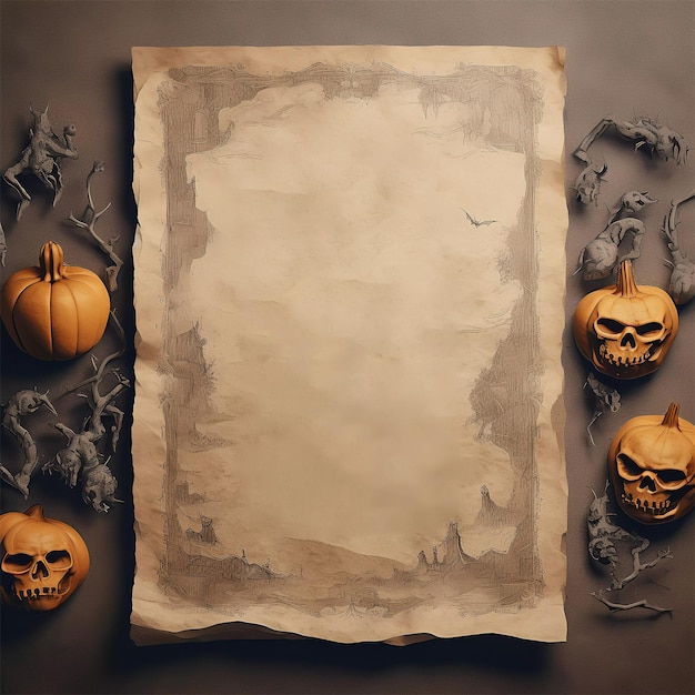 Halloween oude kraft papier mockup sjabloon