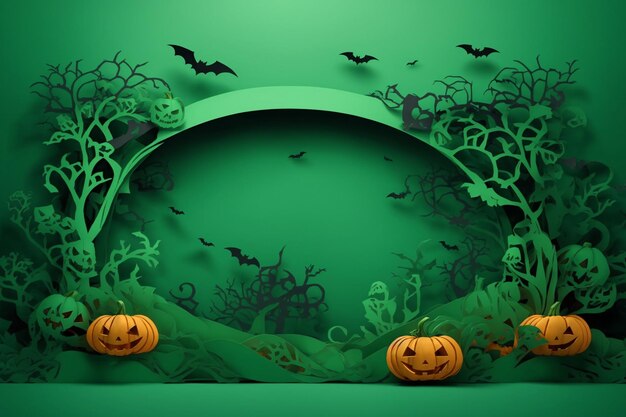 Halloween paper Cut Background Halloween Background Halloween Illustration AI Generative