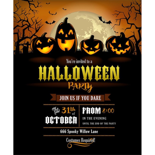 Halloween-partij flyer illustratie