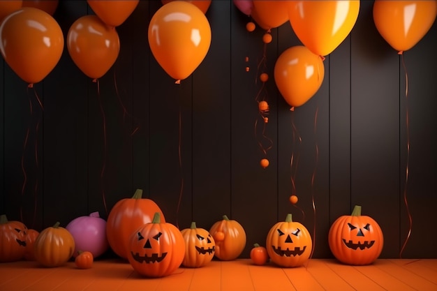 Halloween party balloons background