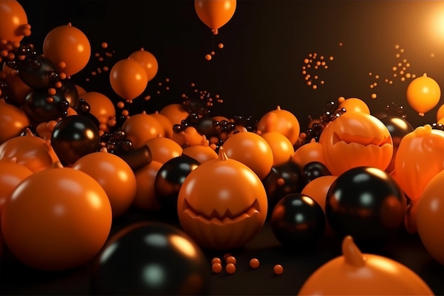 Halloween party balloons background