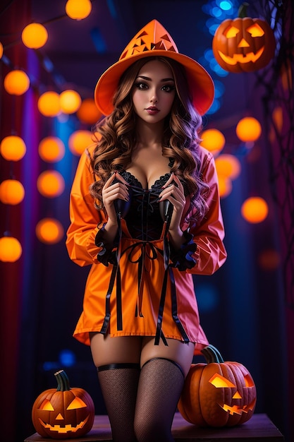 костюм красивой девушки на хэллоуин