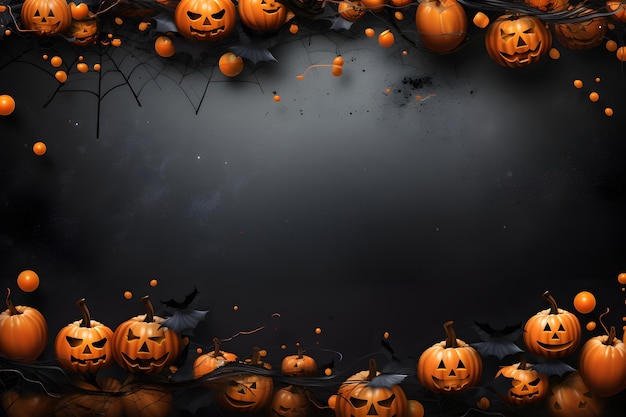 Foto spazio di copia del confine della festa di halloween