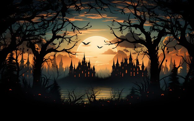 Photo halloween party borer background