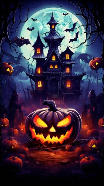 Halloween party poster in horror style