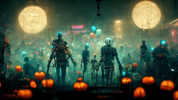 Festa di halloween a tema cyberpunk