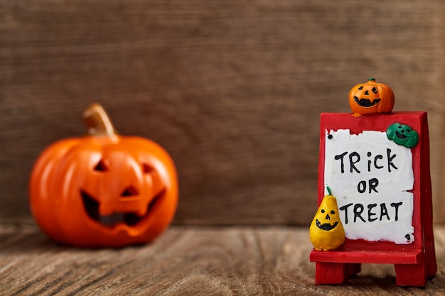 Halloween Party on wooden background