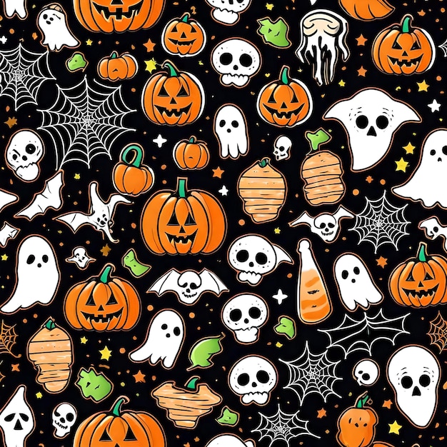 Halloween-patroonstickers en pictogrammen