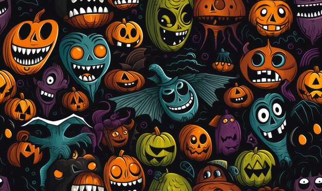 Photo halloween pattern background