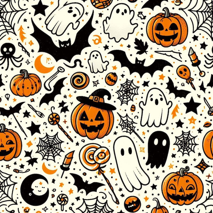 Photo halloween pattern happy halloween day