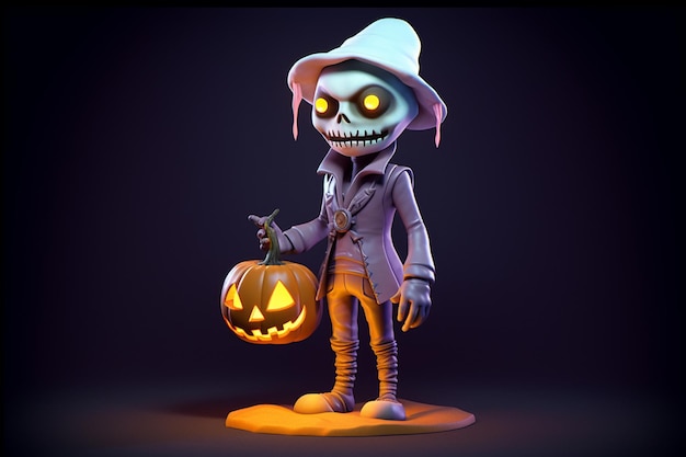 Foto halloween-personage 3d-ontwerp voor halloween-schrikkarakterevenement