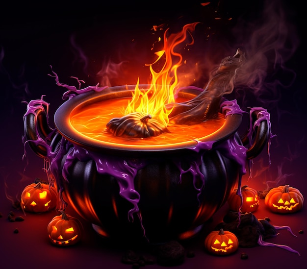 halloween photo of a witch cauldron