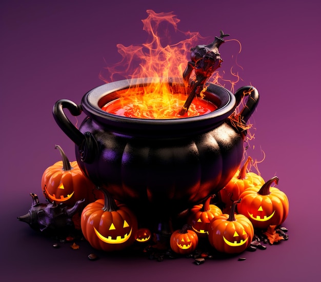 halloween photo of a witch cauldron