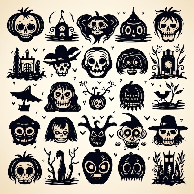 Halloween pictogrammen illustratie