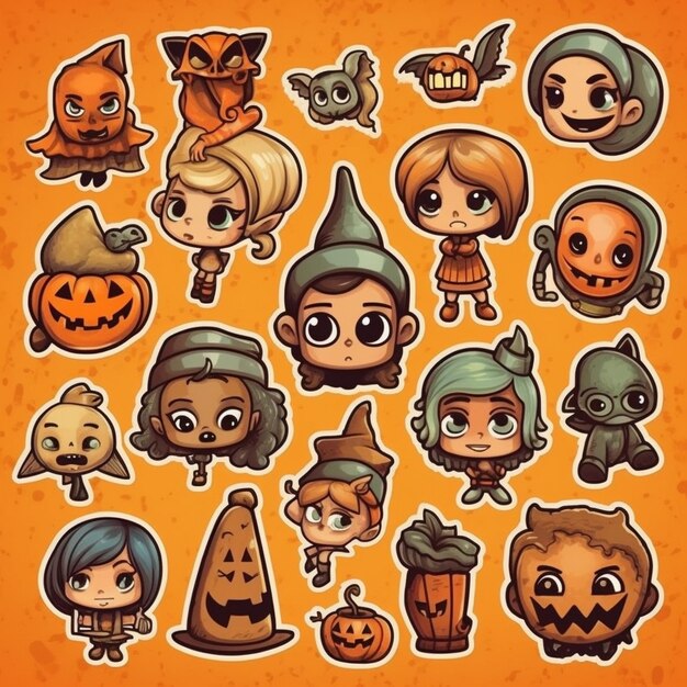 Foto halloween pictogrammen stickers