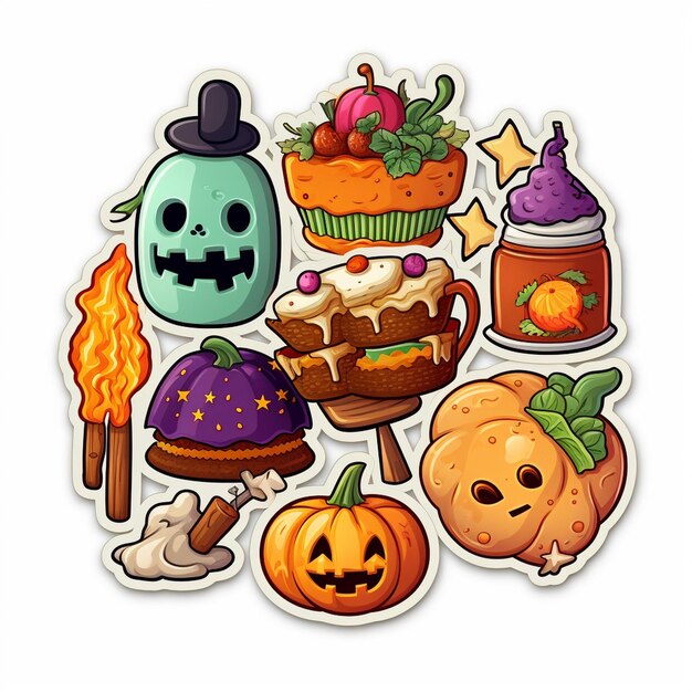 Foto halloween pictogrammen stickers