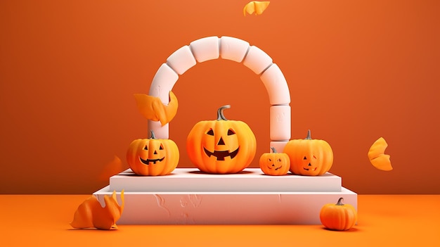 Halloween podium stage background for products presentation wallpaper