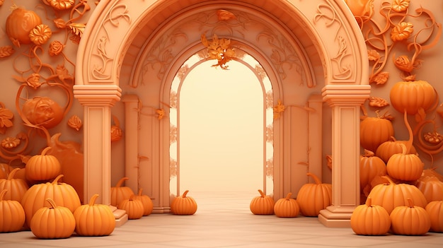 Halloween podium stage background for products presentation wallpaper