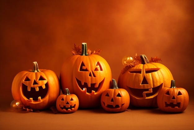 Halloween pompoen achtergrond met copyspace