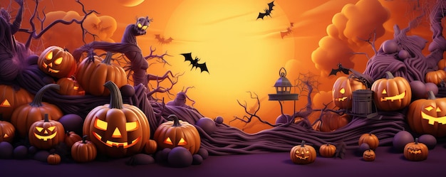 Halloween pompoen banner