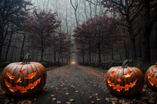 halloween pompoen op een graf