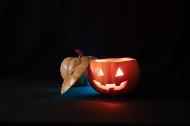 Halloween-Pompoen op een Zwarte Achtergrond