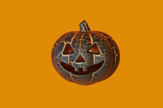 halloween pompoen op oranje achtergrond