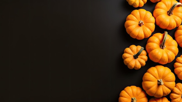 Halloween pompoen oranje zwart-wit exemplaar ruimte met effen kleur herfst achtergrond