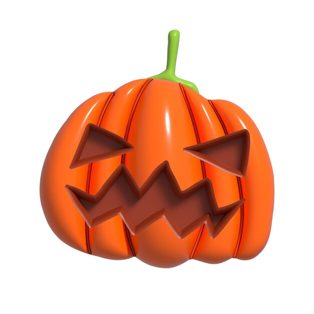 Halloween-pompoen Realistische 3D-oranje pompoen met blije emotie