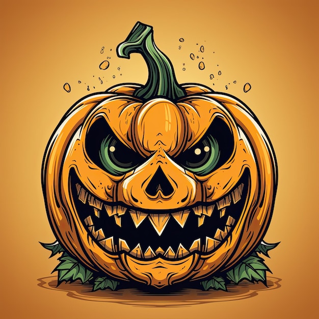 Halloween-pompoen Vectorillustratie in cartoon-stijl