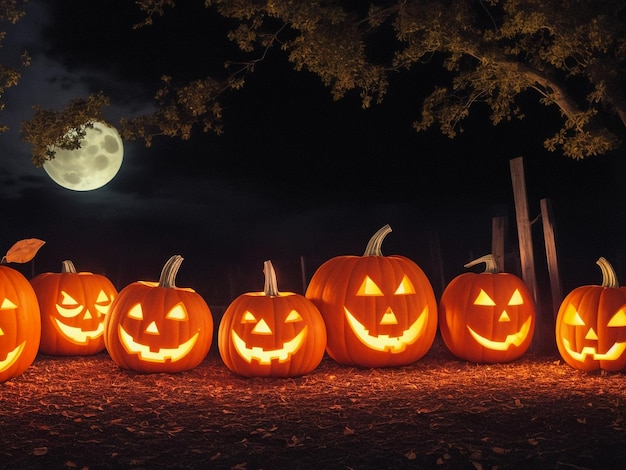 Halloween _pompoenen _onder _het_ maanlicht_