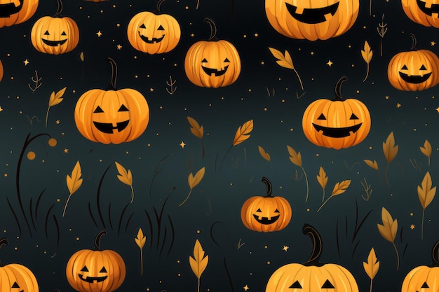 Halloween-pompoenen op een donkere achtergrond