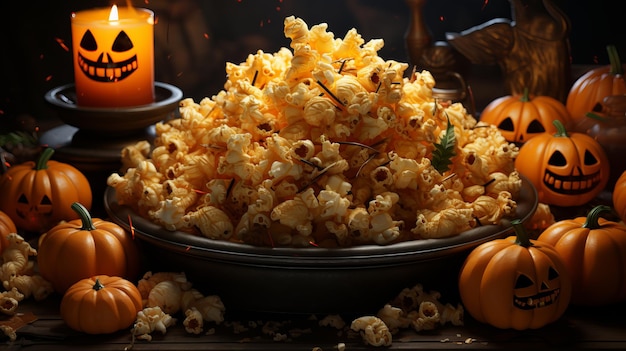 Halloween Popcorn Generative AI