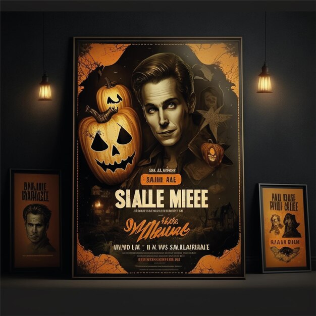 Foto halloween poster achtergrondontwerp