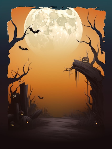 Halloween poster background banner with pumpkin