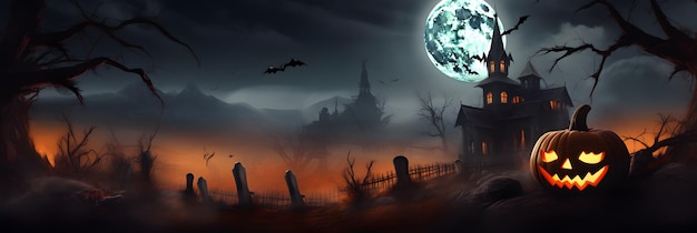 Halloween poster background design pumpkin