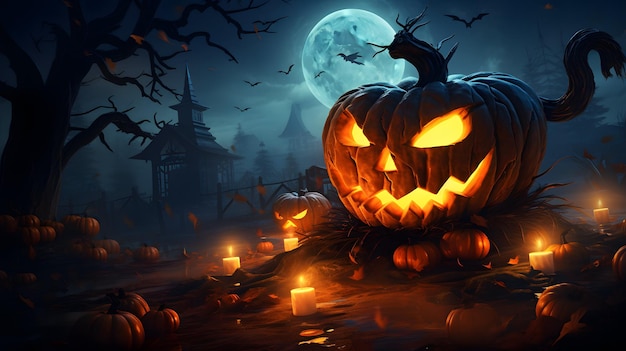 Halloween poster background design pumpkin