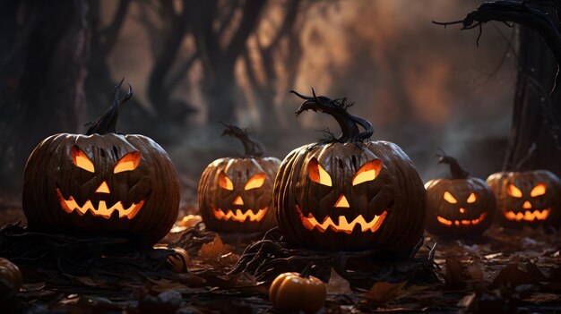 Halloween poster background design pumpkin