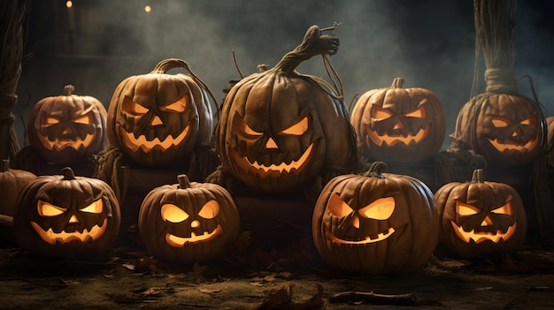 Halloween poster background design pumpkin