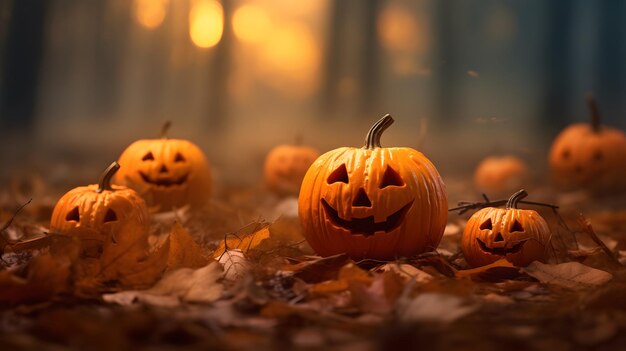 Halloween poster background design pumpkin