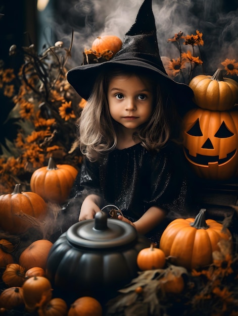 Halloween poster background design pumpkin