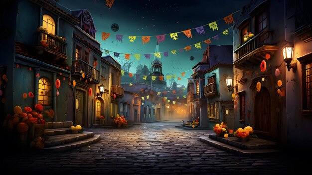 Halloween poster background design pumpkin